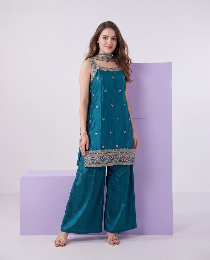 Naisha K 1168 Chinon Embroidered Kurti With Bottom Dupatta Catalog
