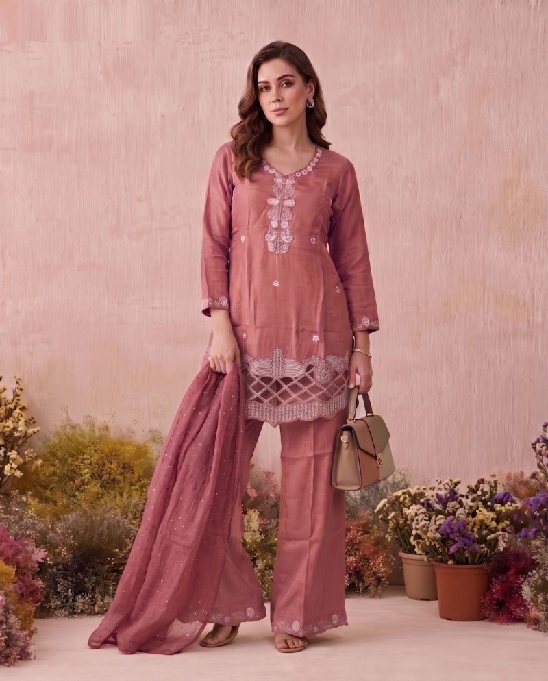 Naisha K 1179 Glass Beads Work Kurti With Bottom Dupatta Catalog — Wholesale Kurtis, Vardan Ethnic wholesale from Surat — view 3
