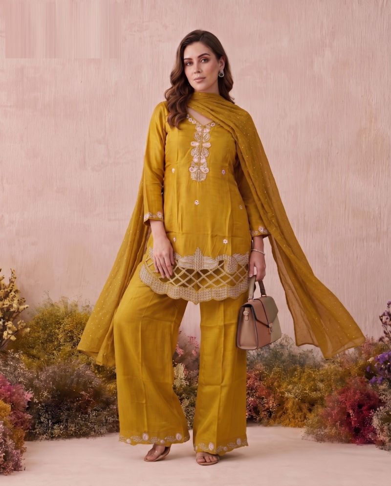 Naisha K 1179 Glass Beads Work Kurti With Bottom Dupatta Catalog