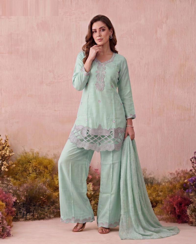 Naisha K 1179 Glass Beads Work Kurti With Bottom Dupatta Catalog — Wholesale Kurtis, Vardan Ethnic wholesale from Surat — view 7