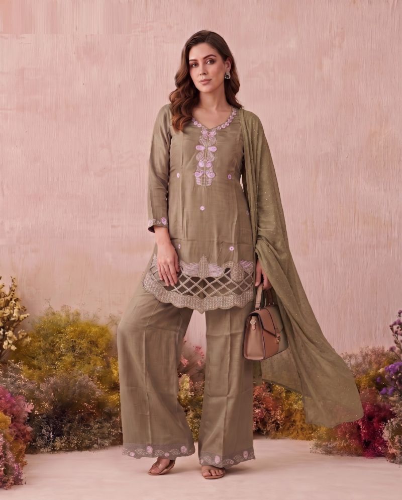 Naisha K 1179 Glass Beads Work Kurti With Bottom Dupatta Catalog — Wholesale Kurtis, Vardan Ethnic wholesale from Surat — view 8
