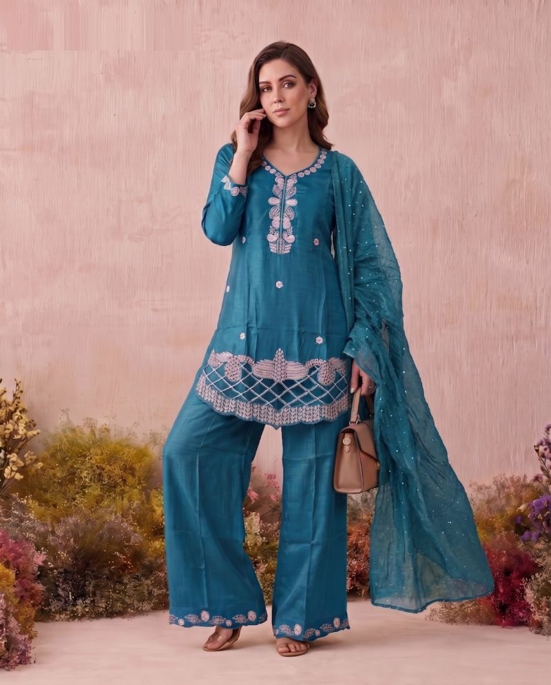 Naisha K 1179 Glass Beads Work Kurti With Bottom Dupatta Catalog — Wholesale Kurtis, Vardan Ethnic wholesale from Surat — view 12