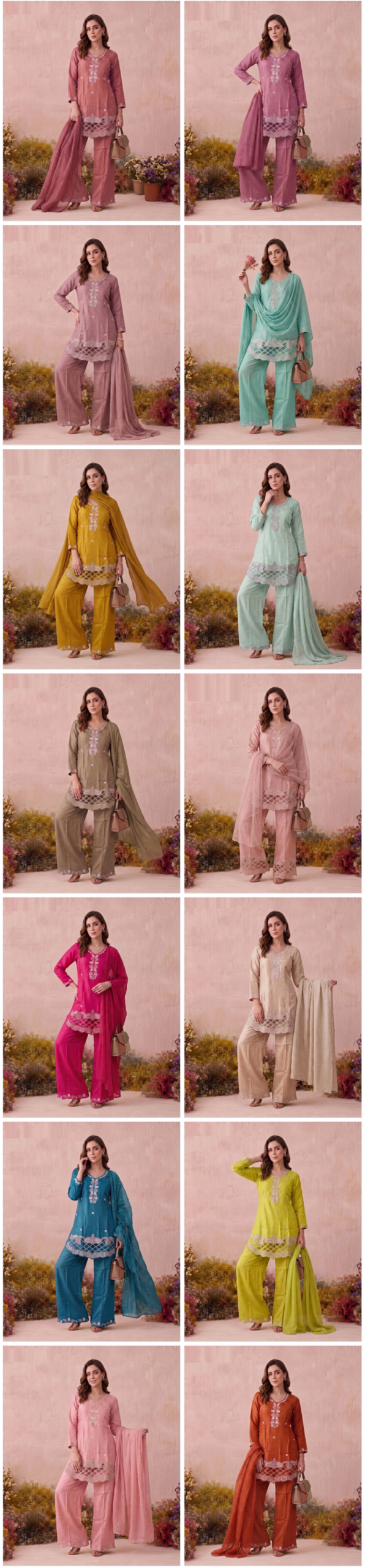 Naisha K 1179 Glass Beads Work Kurti With Bottom Dupatta Catalog — Wholesale Kurtis, Vardan Ethnic wholesale from Surat — view 2