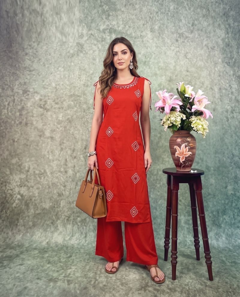 Naisha K 1189 Rayon Jacquard Manual Work Kurti With Bottom Catalog — Rayon Kurti, Naisha wholesale from Surat - Gallery Image 6