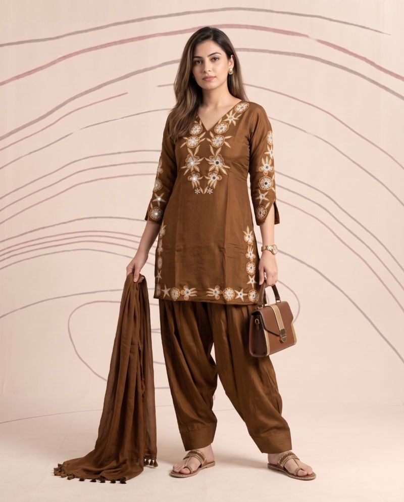 Naisha K 1192 Mul Chanderi Embroidered Farshi Salawar Suit Catalog — Wholesale Readymade Suit, Naisha wholesale from Surat - Gallery Image 6