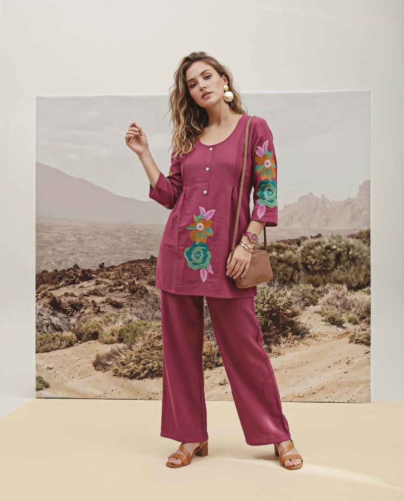 Naisha K 1203 Imported Viscose Heavy Work Fancy Co Ord Set Catalog — Wholesale Kurtis, Naisha wholesale from Surat - Gallery Image 2