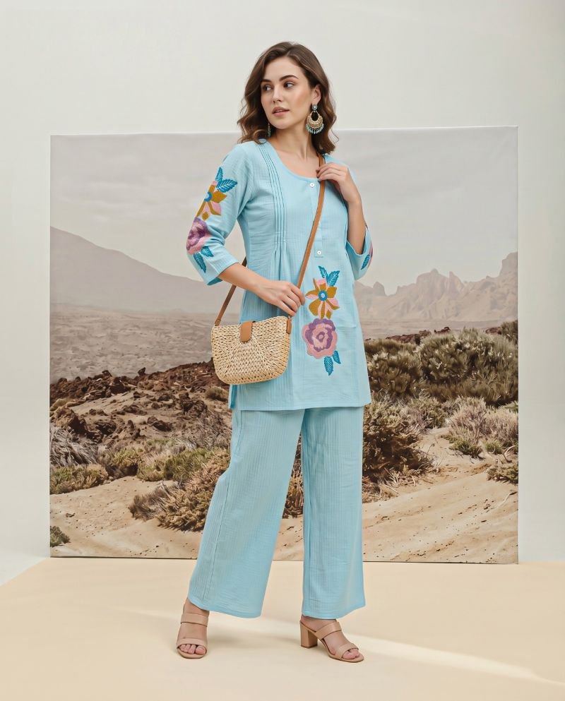 Naisha K 1203 Imported Viscose Heavy Work Fancy Co Ord Set Catalog — Wholesale Kurtis, Naisha wholesale from Surat - Gallery Image 5