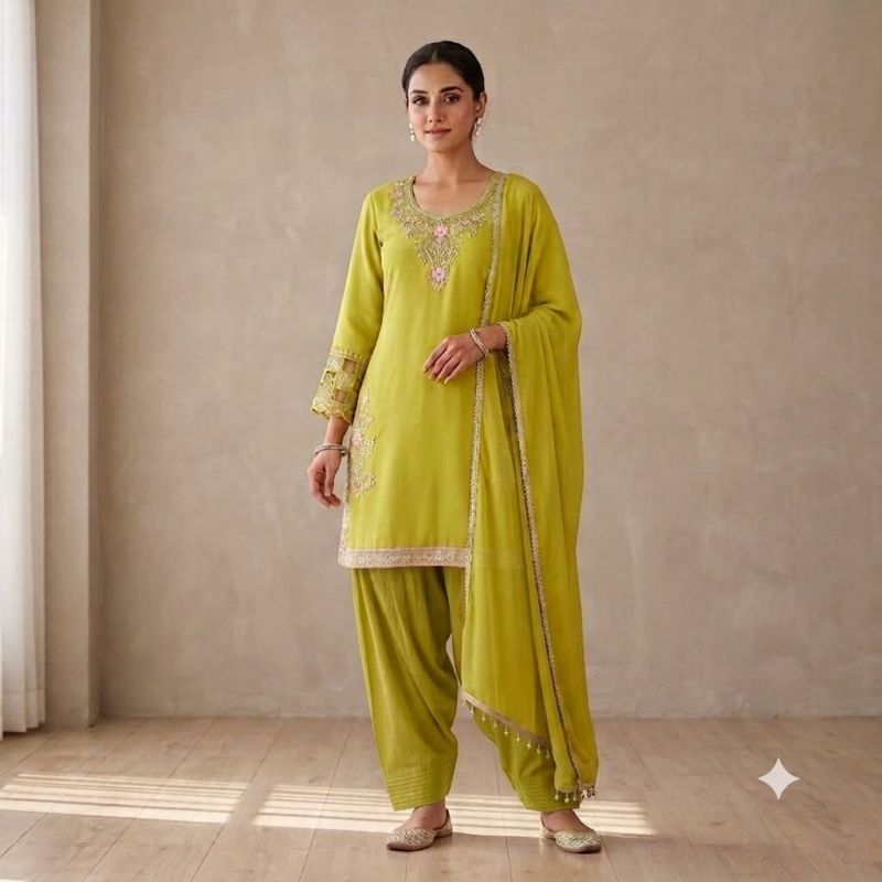 Naisha K 1206 Faux Georgette Manual Work Farshi Salwar Kameez — Wholesale Kurtis, Naisha wholesale from Surat — Photo 2
