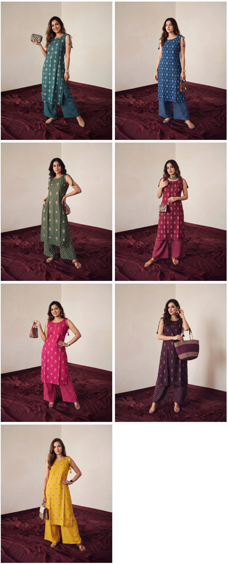 Naisha K 1212 Poly Rayon Print Manual Work Fancy Kurti With Bottom Catalog — Wholesale Kurtis, Naisha wholesale from Surat — Photo 8