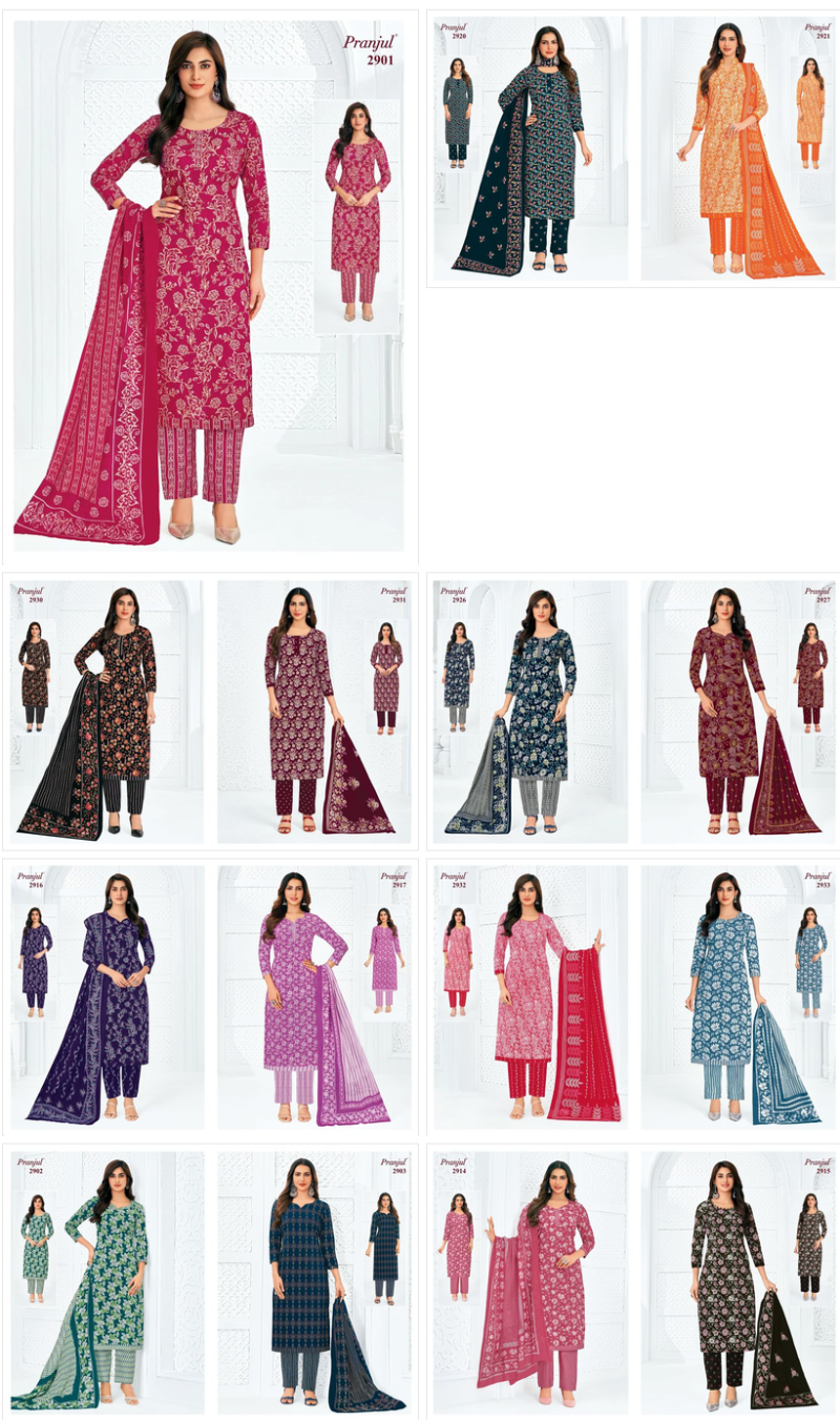 Pranjul Priyanka Vol 29 Cotton Printed Dress Material — Wholesale Dress Material, Pranjul wholesale from Surat — Photo 21