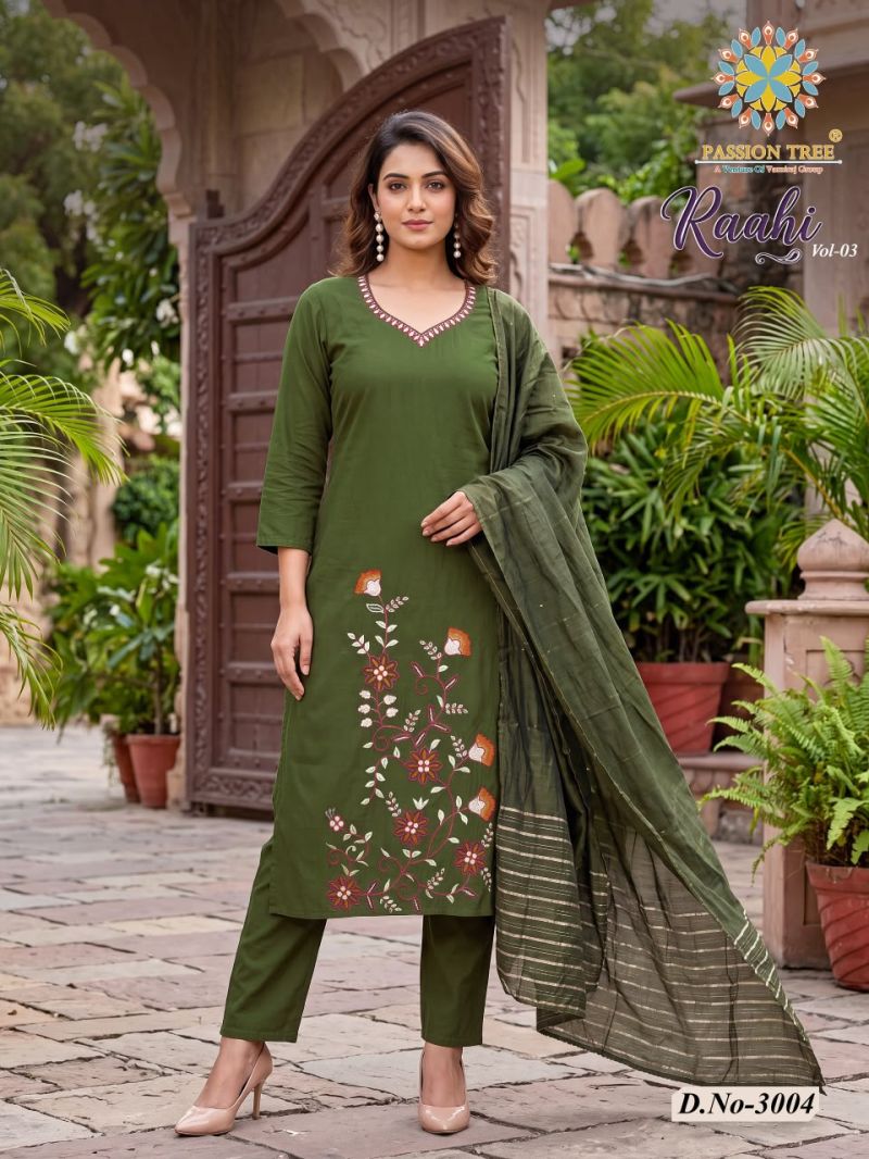 Raahi Vol 3 By Passion Tree Roman Silk Embroidered Kurti With Bottom Dupatta Set — Wholesale Kurtis, Vardan Ethnic wholesale from Surat - Gallery Image 5