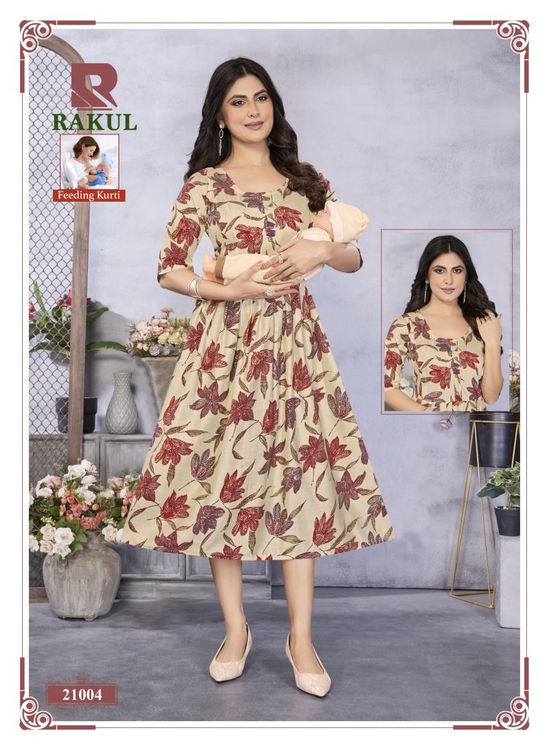 Raashi Rakul Vertican Silk Foil Printed Feeding Kurti Catalog — Wholesale Kurtis, Vardan Ethnic wholesale from Surat — Photo 2