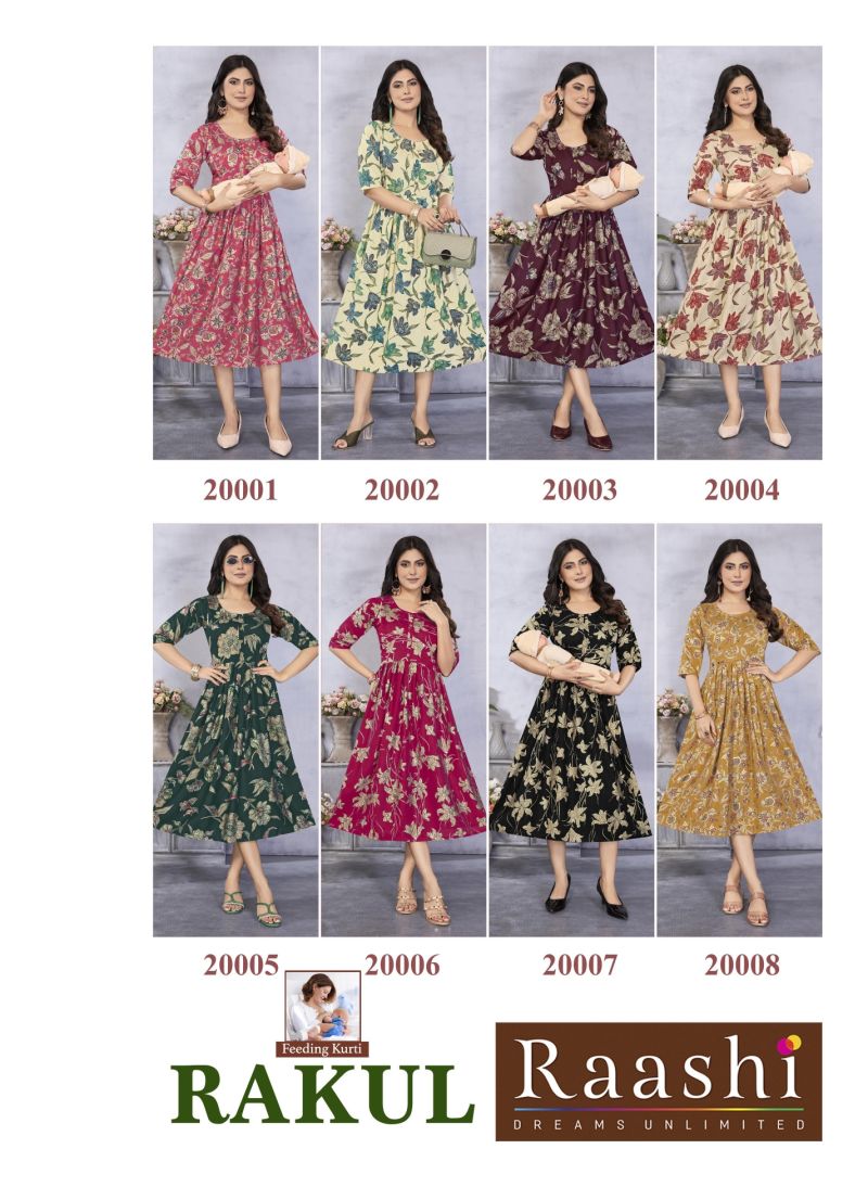 Raashi Rakul Vertican Silk Foil Printed Feeding Kurti Catalog — Wholesale Kurtis, Vardan Ethnic wholesale from Surat — Photo 9