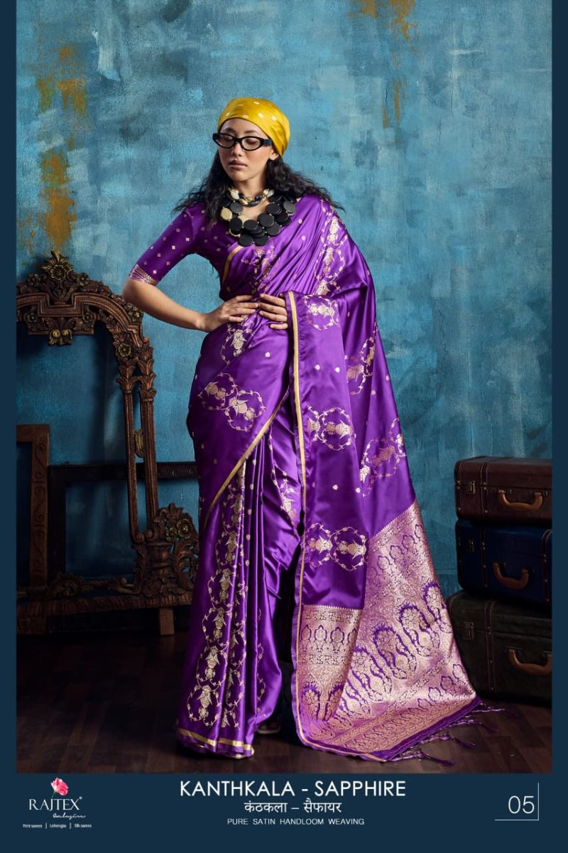 Rajtex Kanthkala Sapphire Satin Handloom Weaving Saree Catalog