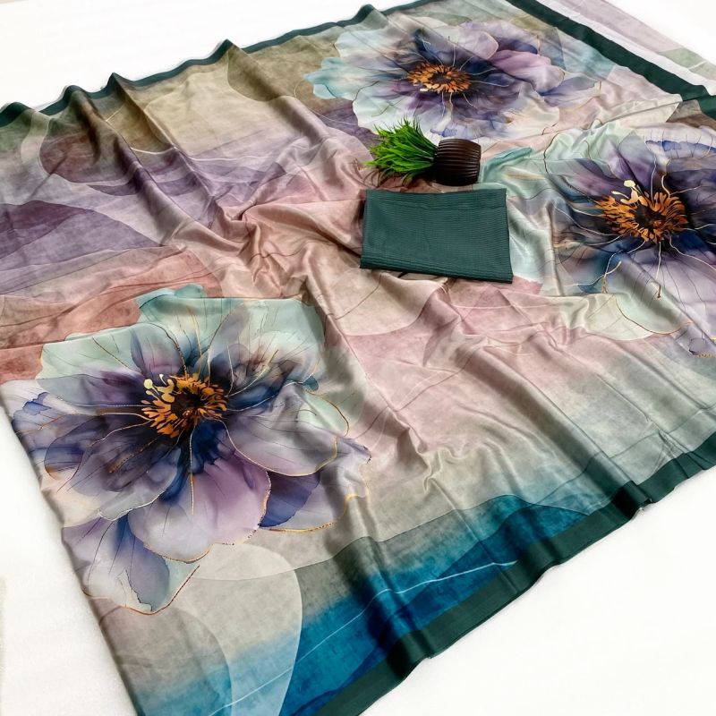 Rajyog Ruby Soft Crepe Italian Digital Printed Saree Catalog — Festival Sarees, Vardan Ethnic wholesale from Surat — view 3