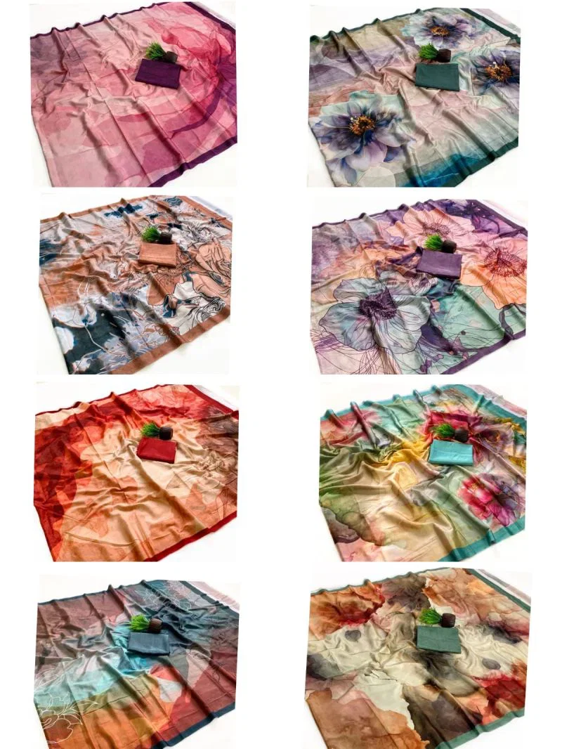 Rajyog Ruby Soft Crepe Italian Digital Printed Saree Catalog — Festival Sarees, Vardan Ethnic wholesale from Surat — Photo 9