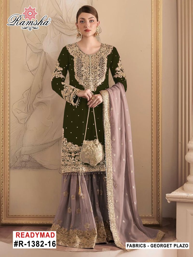 Ramsha R 1382 Nx Georgette Embroidery Work Pakistani Salwar Kameez — Wholesale Kurtis, Ramsha wholesale from Surat — view 4