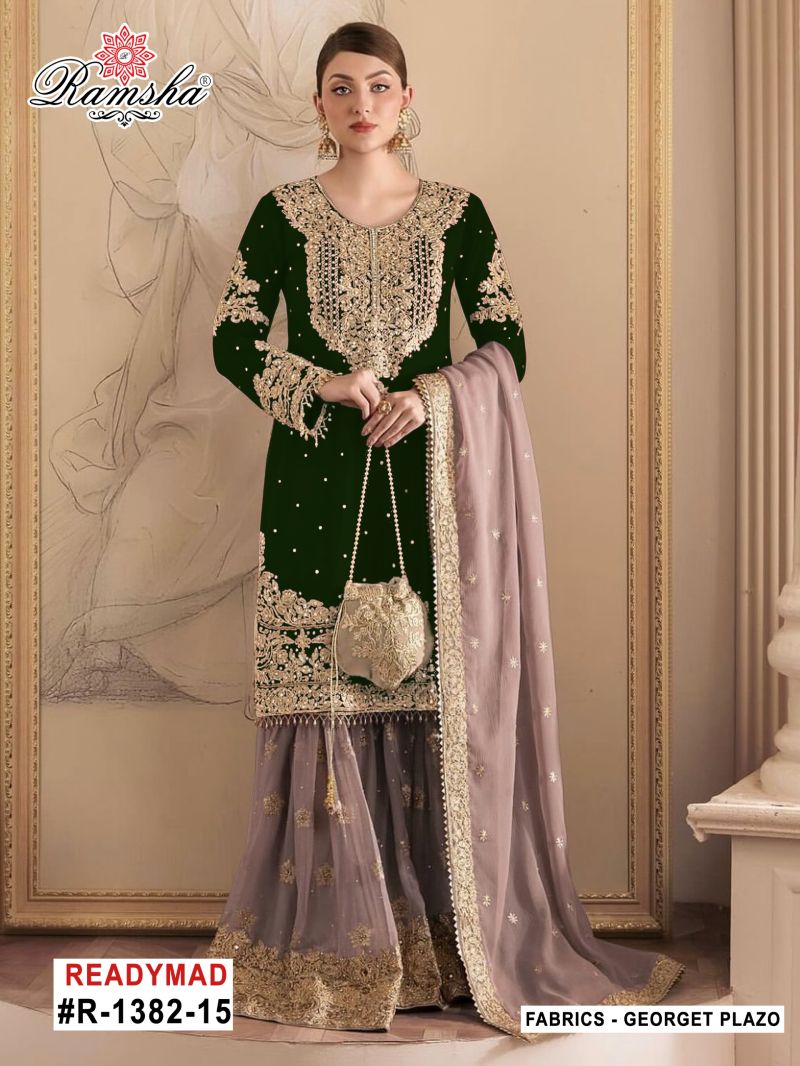 Ramsha R 1382 Nx Georgette Embroidery Work Pakistani Salwar Kameez — Wholesale Kurtis, Ramsha wholesale from Surat — view 5