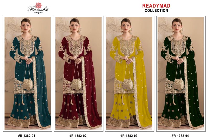 Ramsha R 1382 New Colors Georgette Embroidery Work Pakistani Salwar Kameez Suits — Wholesale Kurtis, Ramsha wholesale from Surat — Photo 5