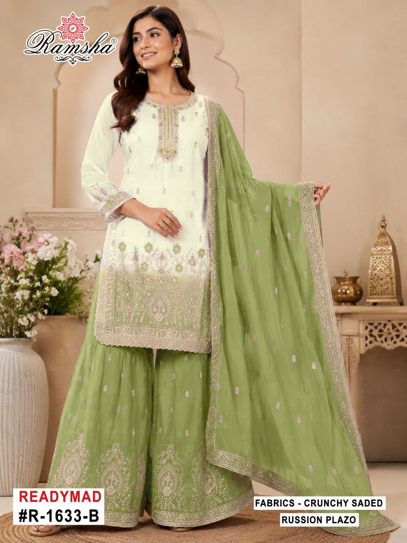 Ramsha R 1633 A To D Crunchy Shaded Embroidered Salwar Kameez