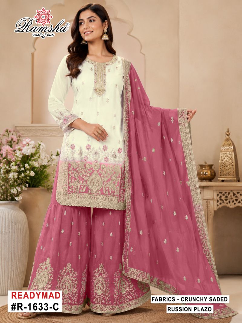 Ramsha R 1633 A To D Crunchy Shaded Embroidered Salwar Kameez — Wholesale Kurtis, Ramsha wholesale from Surat — Photo 2