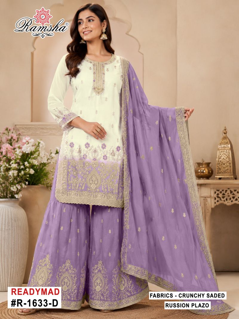 Ramsha R 1633 A To D Crunchy Shaded Embroidered Salwar Kameez — Wholesale Kurtis, Ramsha wholesale from Surat — Photo 4