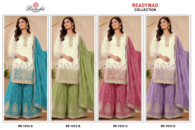 Ramsha R 1633 A To D Crunchy Shaded Embroidered Salwar Kameez — Wholesale Kurtis, Ramsha wholesale from Surat — Photo 5
