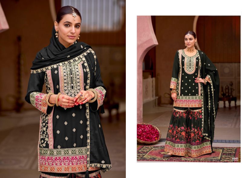 Rang 1841 And 1842 Chinon Sequence Embroidered Salwar Kameez — Wholesale Kurtis, Vardan Ethnic wholesale from Surat — view 4
