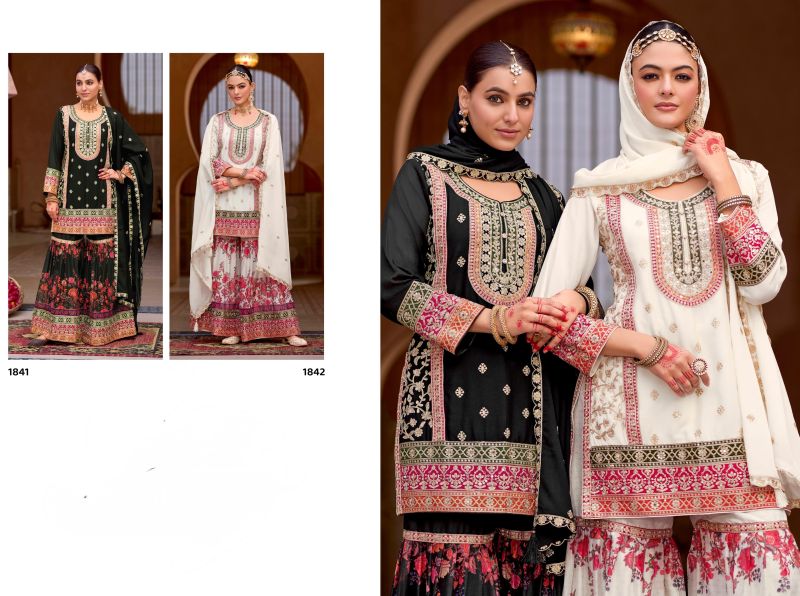 Rang 1841 And 1842 Chinon Sequence Embroidered Salwar Kameez — Wholesale Kurtis, Vardan Ethnic wholesale from Surat — view 5