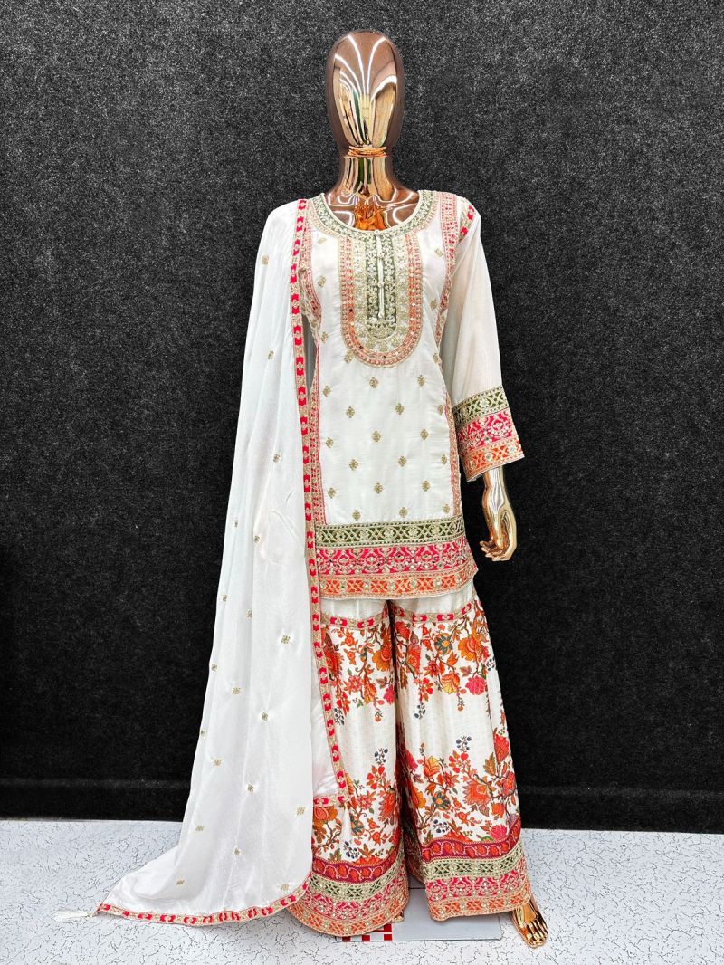 Rang 1841 And 1842 Chinon Sequence Embroidered Salwar Kameez — Wholesale Kurtis, Vardan Ethnic wholesale from Surat — view 7