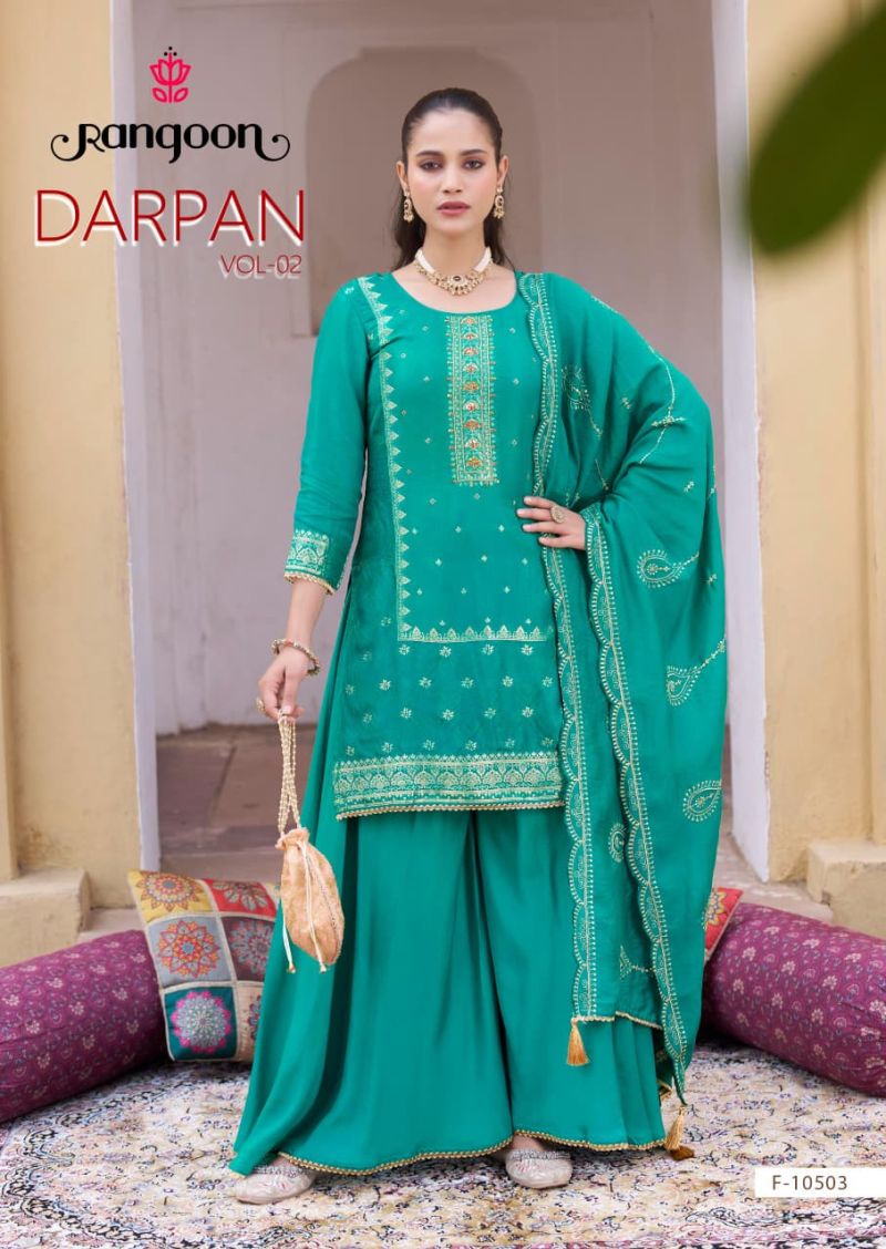 Rangoon Darpan Vol 2 Dola Russian Jacquard Katli Work Salwar Kameez