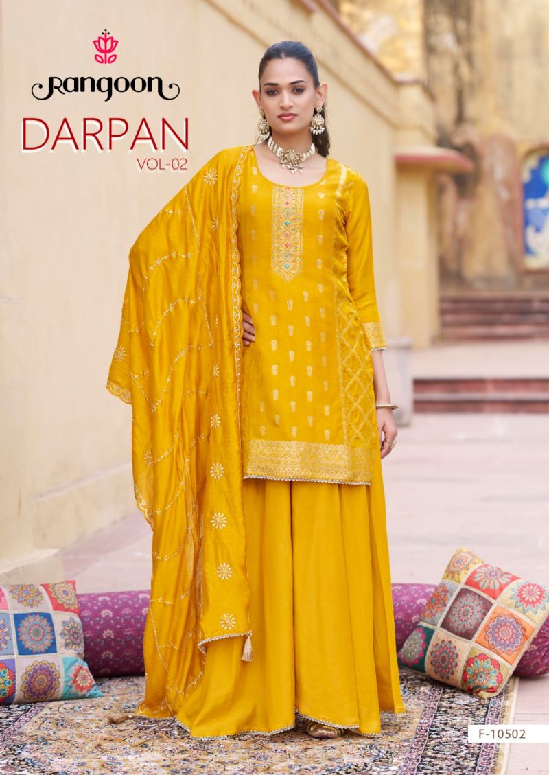 Rangoon Darpan Vol 2 Dola Russian Jacquard Katli Work Salwar Kameez — Wholesale Kurtis, Rangoon wholesale from Surat — view 3