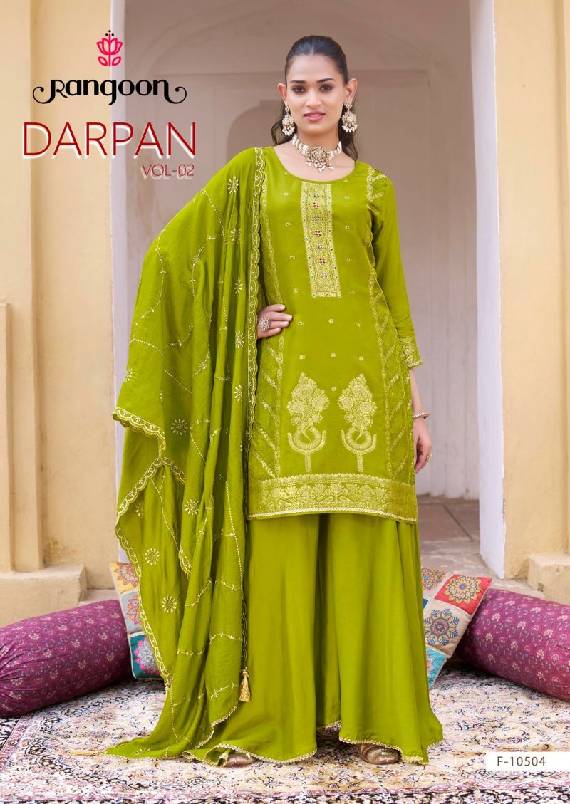 Rangoon Darpan Vol 2 Dola Russian Jacquard Katli Work Salwar Kameez — Wholesale Kurtis, Rangoon wholesale from Surat — view 4