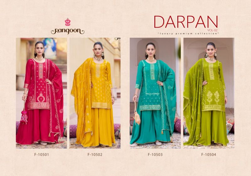 Rangoon Darpan Vol 2 Dola Russian Jacquard Katli Work Salwar Kameez — Wholesale Kurtis, Rangoon wholesale from Surat — view 7