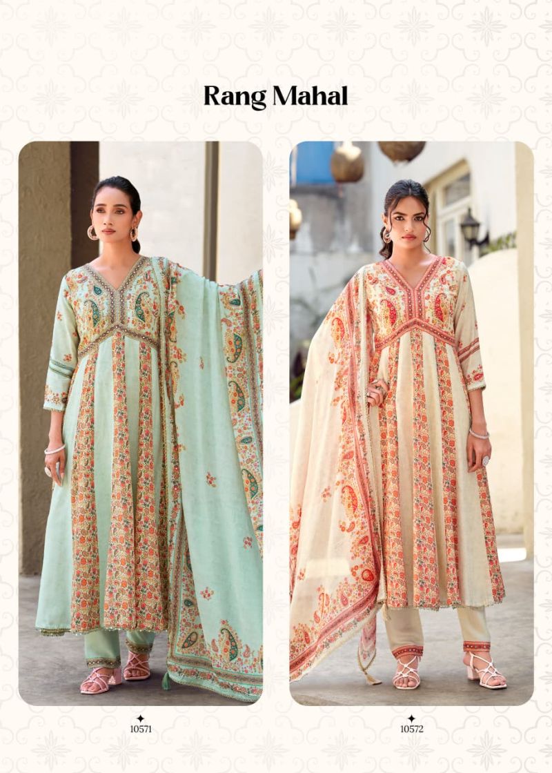 Rangoon Rang Mahal Muslin Printed Khatli Hand Work Salwar Kameez Catalog — Wholesale Kurtis, Rangoon wholesale from Surat — view 5