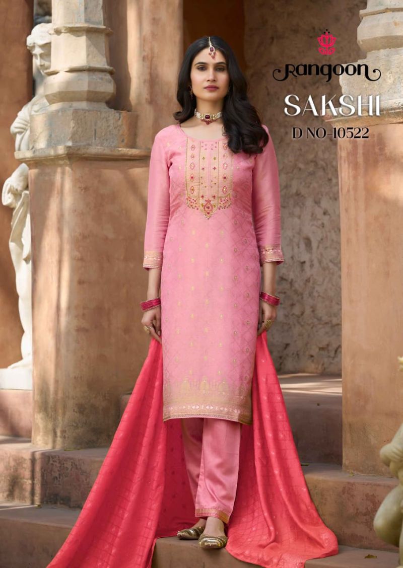 Rangoon Sakshi Simar Jacquard And Khatli Hand Work Salwar Kameez Catalog — Wholesale Kurtis, Vardan Ethnic wholesale from Surat — view 5