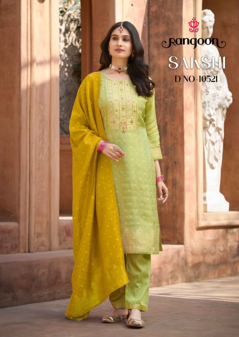 Rangoon Sakshi Simar Jacquard And Khatli Hand Work Salwar Kameez Catalog