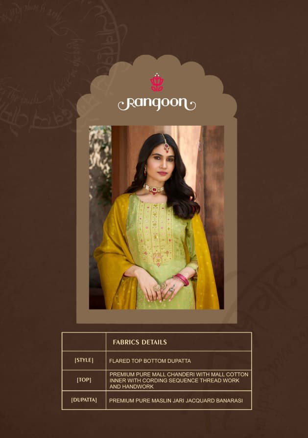 Rangoon Sakshi Simar Jacquard And Khatli Hand Work Salwar Kameez Catalog — Wholesale Kurtis, Vardan Ethnic wholesale from Surat — view 2