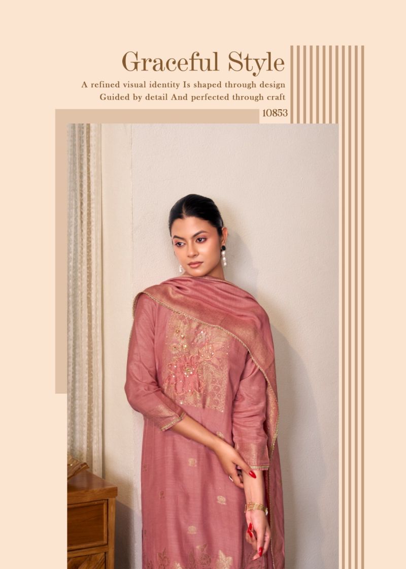 Rangoon Srivali Muslin Jacquard Khatli Hand Work Salwar Kameez Set — Wholesale Readymade Suit, Rangoon wholesale from Surat — view 3