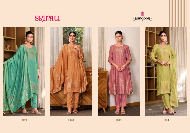 Rangoon Srivali Muslin Jacquard Khatli Hand Work Salwar Kameez Set — Wholesale Readymade Suit, Rangoon wholesale from Surat — view 6