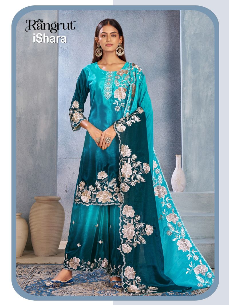 Rangrut Ishara Chinon Embroidery Salwar Kameez Catalog — Wholesale Kurtis, Vardan Ethnic wholesale from Surat — view 4