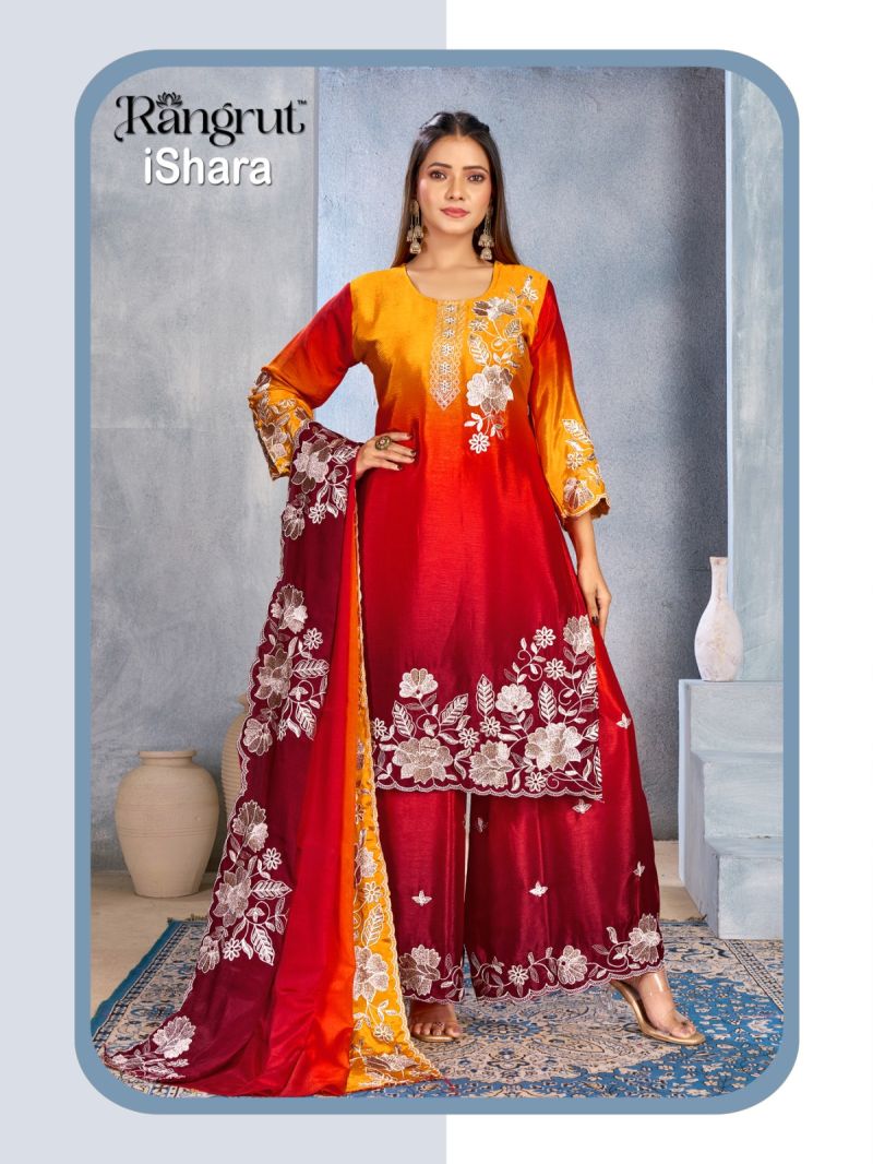 Rangrut Ishara Chinon Embroidery Salwar Kameez Catalog — Wholesale Kurtis, Vardan Ethnic wholesale from Surat — view 5