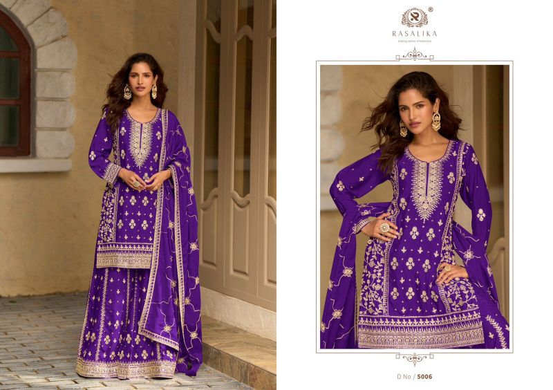 Rasalika Nazarana Chinon Silk Embroidered Salwar Kameez Catalog — Wholesale Kurtis, Vardan Ethnic wholesale from Surat — view 3