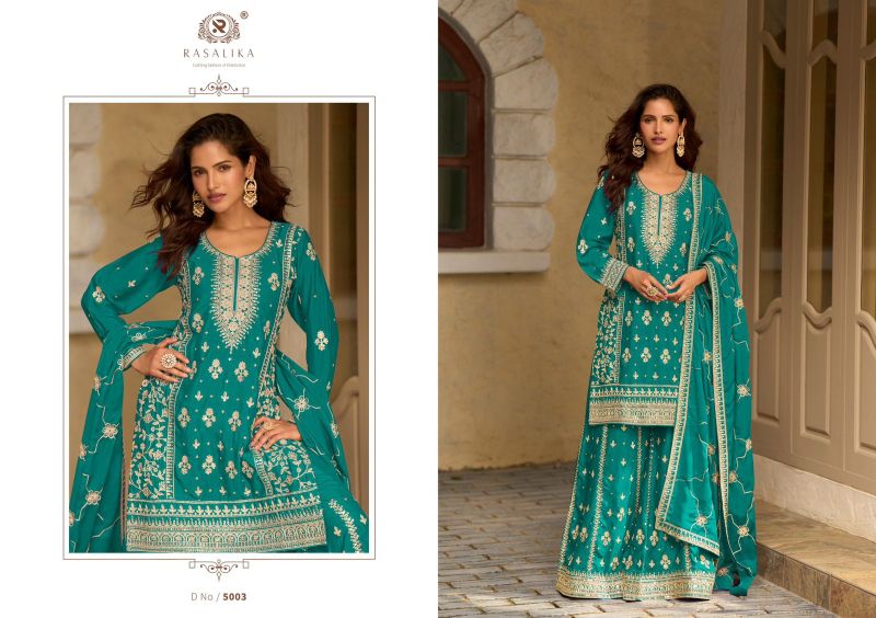 Rasalika Nazarana Chinon Silk Embroidered Salwar Kameez Catalog — Wholesale Kurtis, Vardan Ethnic wholesale from Surat — view 4