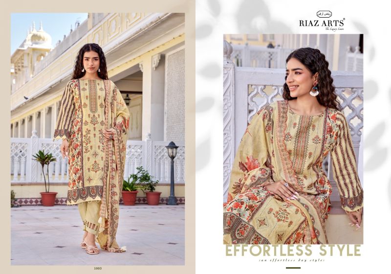 Riaz Arts Abu Rehan Vol 2 Cambric Cotton Print Panel Embroidered Dress Material — Wholesale Dress Material, Vardan Ethnic wholesale from Surat — view 4