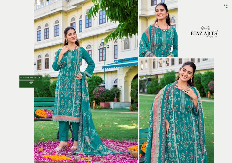 Riaz Arts Farmaish Vol 2 Cambric Cotton Lawn Print With Work Dress Material — Wholesale Dress Material wholesale from Surat — view 3