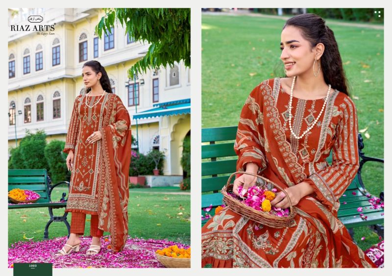 Riaz Arts Farmaish Vol 2 Cambric Cotton Lawn Print With Work Dress Material — Wholesale Dress Material wholesale from Surat — view 4