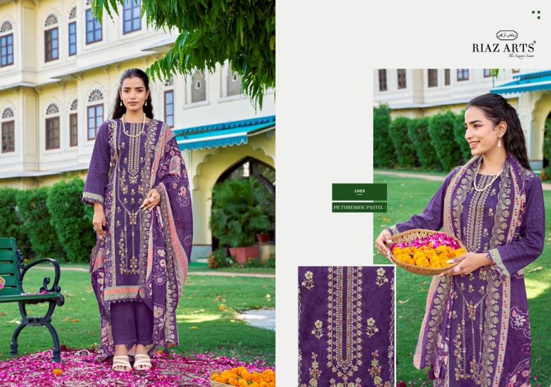 Riaz Arts Farmaish Vol 2 Cambric Cotton Lawn Print With Work Dress Material — Wholesale Dress Material wholesale from Surat — view 7