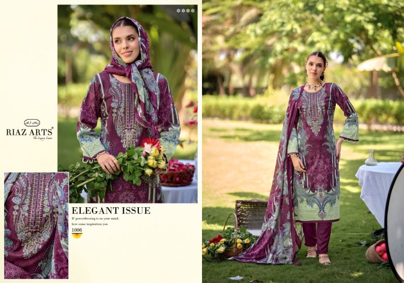 Riaz Arts Nayra Vol 40 Cotton Digital Printed Dress Material — Wholesale Dress Material, Vardan Ethnic wholesale from Surat - Gallery Image 3