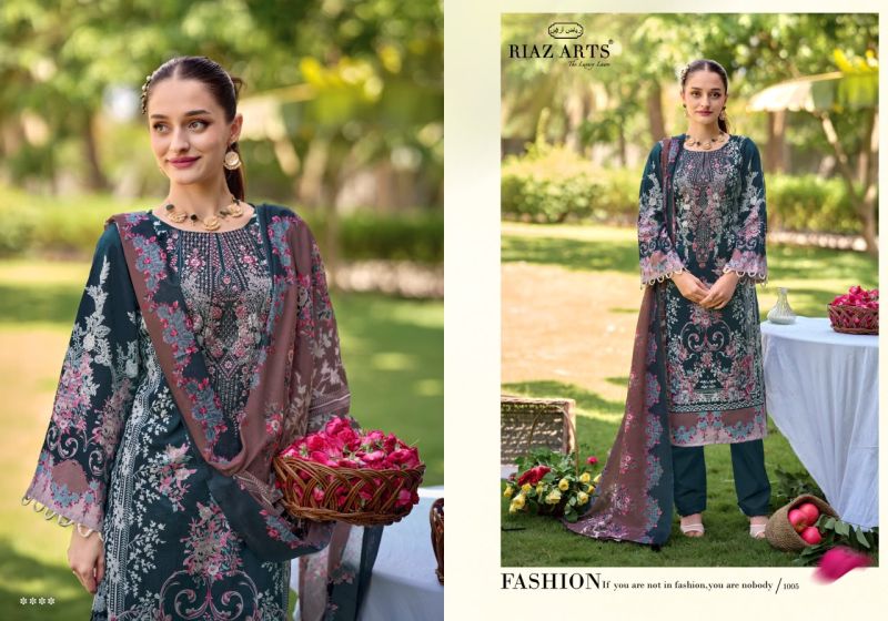 Riaz Arts Nayra Vol 40 Cotton Digital Printed Dress Material — Wholesale Dress Material, Vardan Ethnic wholesale from Surat - Gallery Image 4